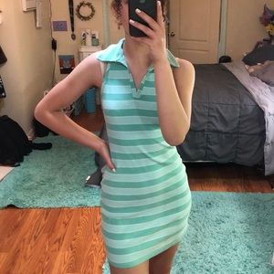 Blue striped golf dress